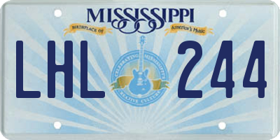 MS license plate LHL244
