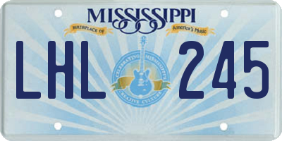 MS license plate LHL245