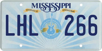 MS license plate LHL266