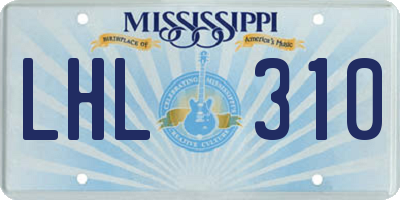 MS license plate LHL310