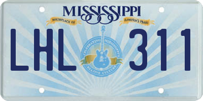 MS license plate LHL311