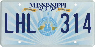 MS license plate LHL314