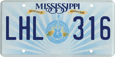 MS license plate LHL316