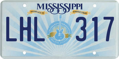 MS license plate LHL317