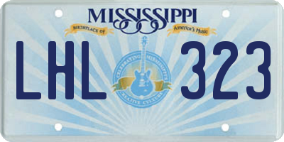 MS license plate LHL323