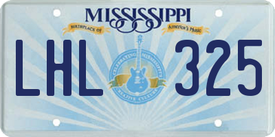 MS license plate LHL325
