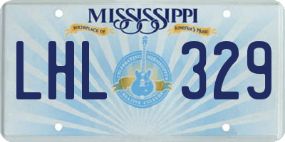 MS license plate LHL329