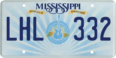 MS license plate LHL332