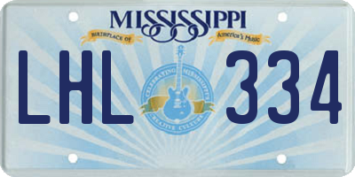 MS license plate LHL334