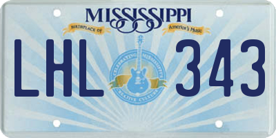 MS license plate LHL343