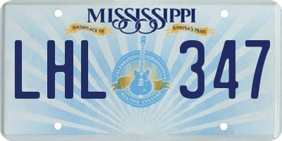MS license plate LHL347