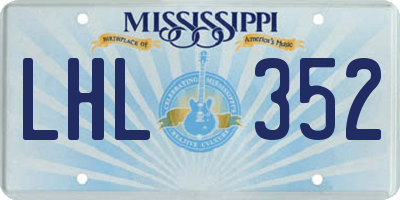 MS license plate LHL352