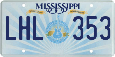 MS license plate LHL353