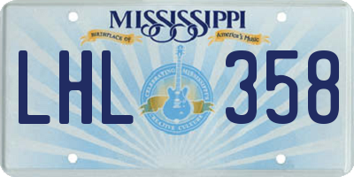 MS license plate LHL358