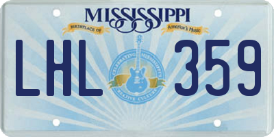 MS license plate LHL359