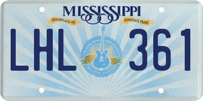 MS license plate LHL361