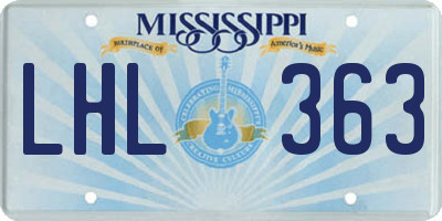 MS license plate LHL363