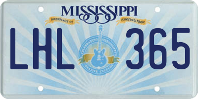 MS license plate LHL365