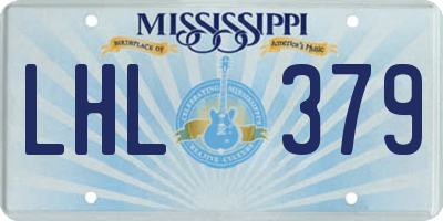 MS license plate LHL379