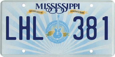 MS license plate LHL381