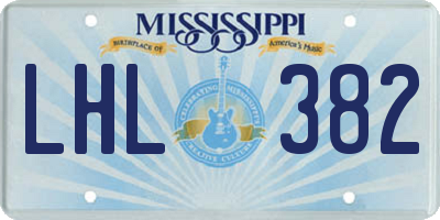 MS license plate LHL382