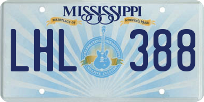 MS license plate LHL388