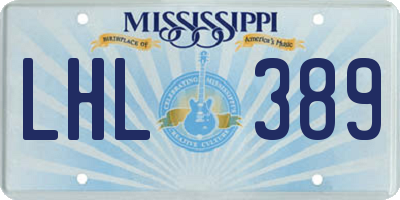 MS license plate LHL389