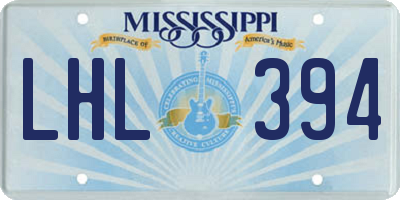 MS license plate LHL394