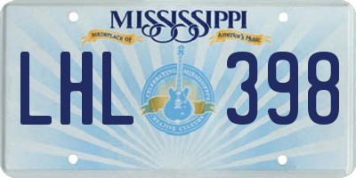 MS license plate LHL398