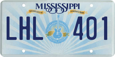 MS license plate LHL401