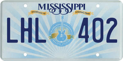 MS license plate LHL402