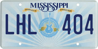 MS license plate LHL404