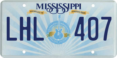 MS license plate LHL407