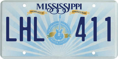 MS license plate LHL411