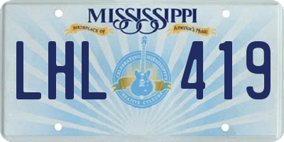 MS license plate LHL419