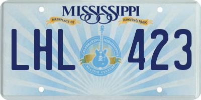 MS license plate LHL423