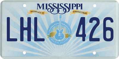MS license plate LHL426