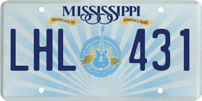 MS license plate LHL431
