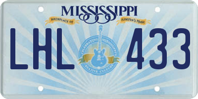 MS license plate LHL433