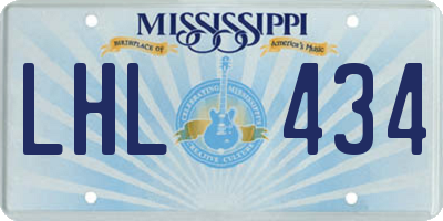 MS license plate LHL434