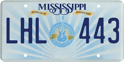 MS license plate LHL443