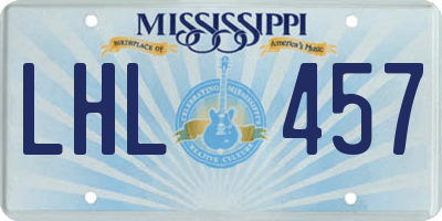 MS license plate LHL457