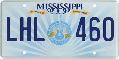 MS license plate LHL460
