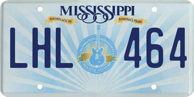 MS license plate LHL464