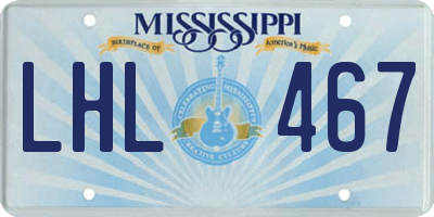 MS license plate LHL467