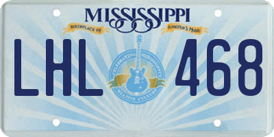 MS license plate LHL468