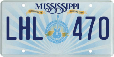 MS license plate LHL470