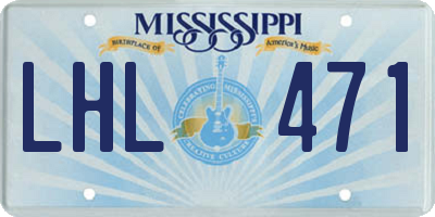 MS license plate LHL471