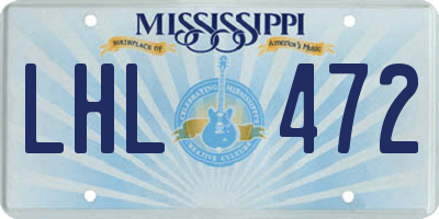 MS license plate LHL472
