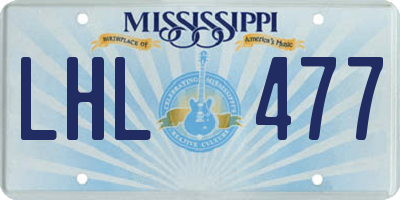 MS license plate LHL477